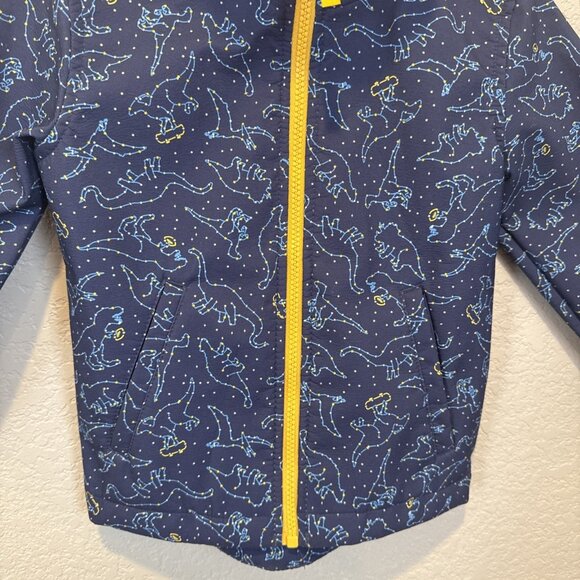 Cat & Jack 4t Dinosaur Jacket With Hood Blue Raincoat Stars Lined Coat Fall - Picture 2 of 10